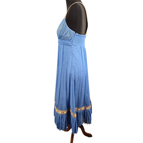 Catherine Malandrino 100% Silk Embroidered Dress Size 4 - Picture 5 of 7